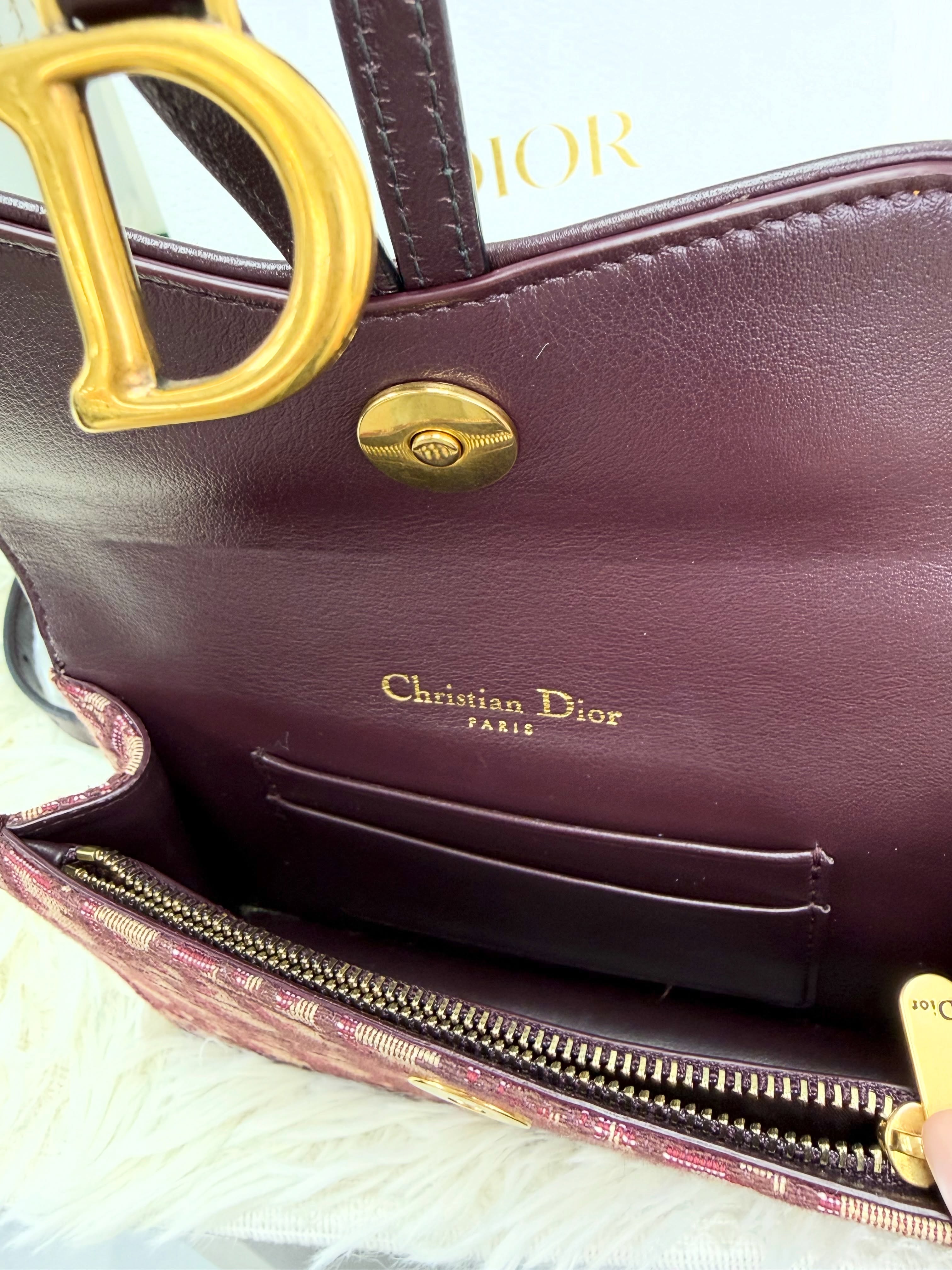 Dior👜 PRE OWNED 🛍️Dior 紅色老花腰包WOC兩用❤️  