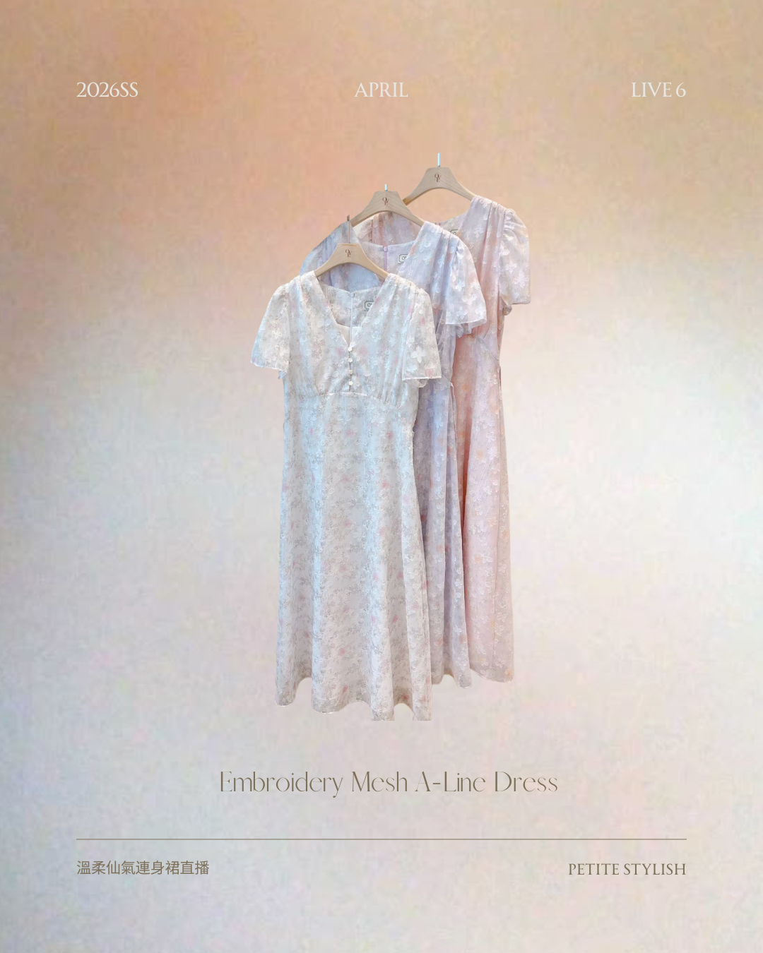 ☀️初夏連線 LIVE 6 | Embroidery Mesh A Line Dress 