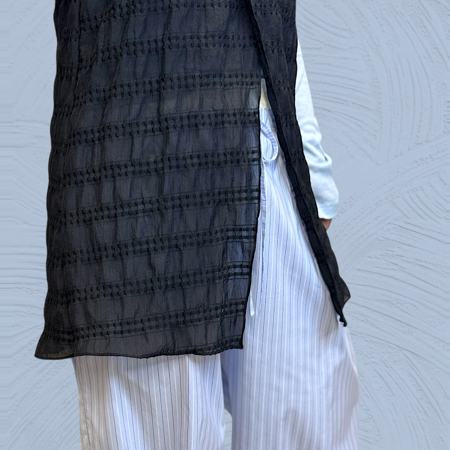 221198 雪紡皺布吊帶背心胸