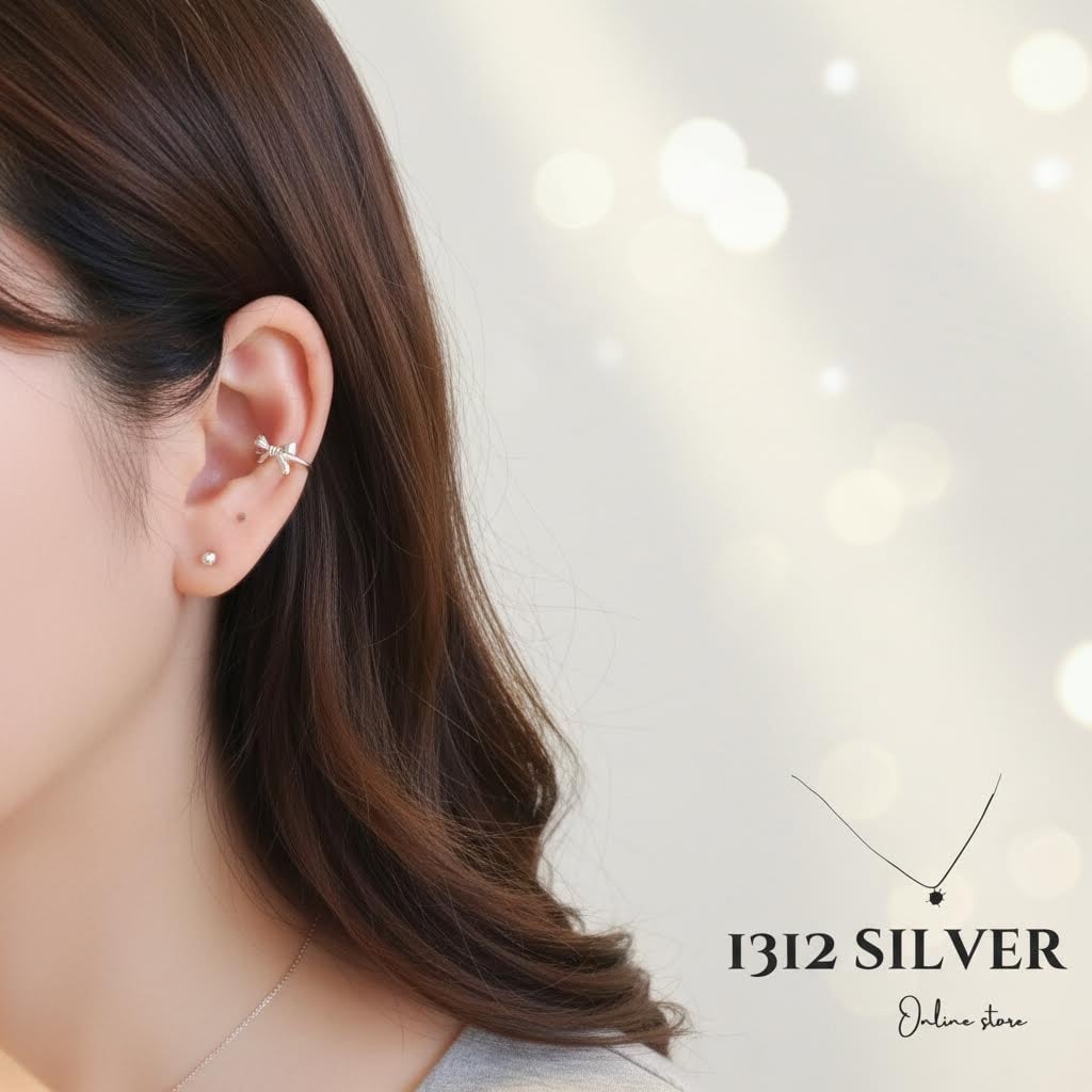 S925 - EC0006 <Right Ear> Bow Ear Cuff