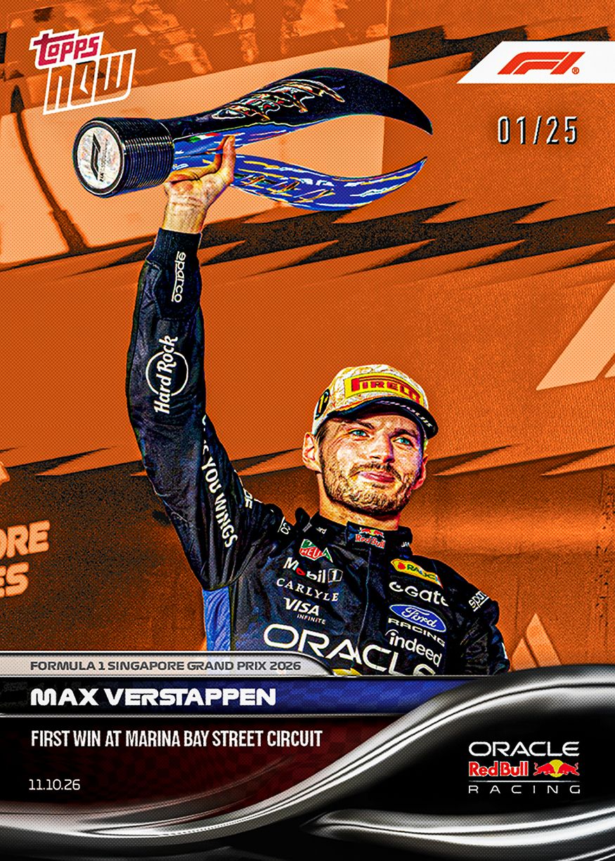 Max Verstappen - 2026 F1 Topps NOW® #67 Singapore GP 贏車卡【團購】