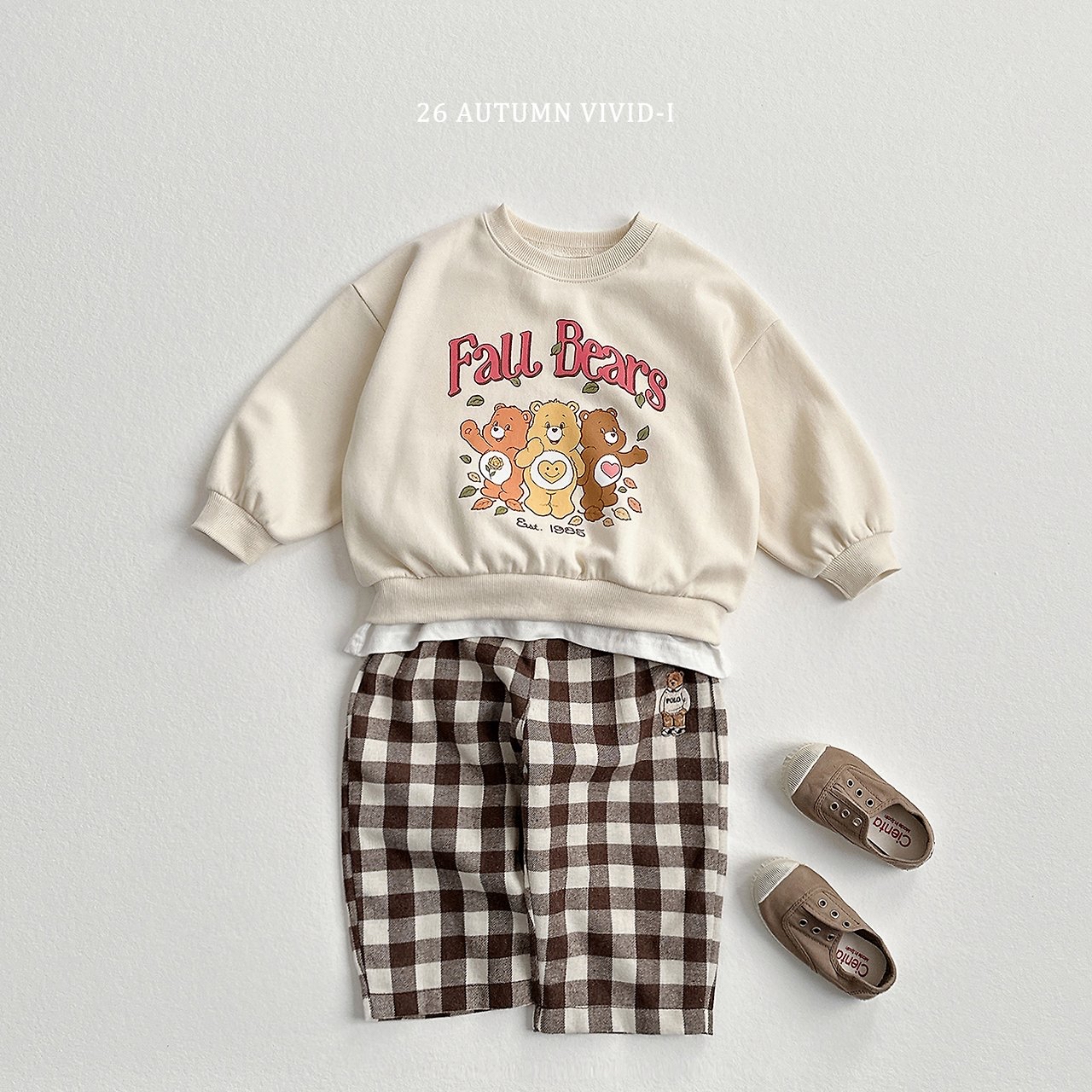 Vivid ｜bear check pants