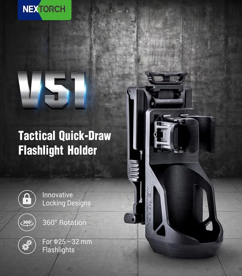 Nextorch V51 360度可旋轉電筒快拔套