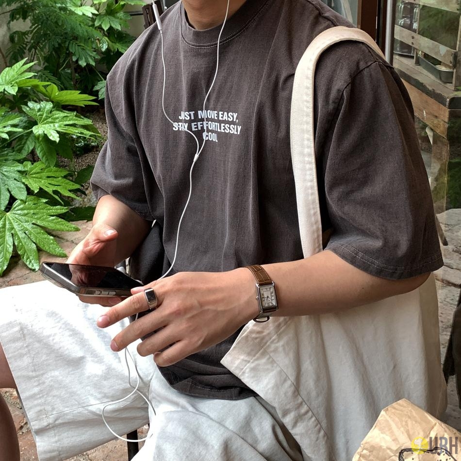 【100%保證韓國直送】Just Move 復古顏料染領口防變形 Overfit 短袖 Tee 👕 [5 color] RL115027