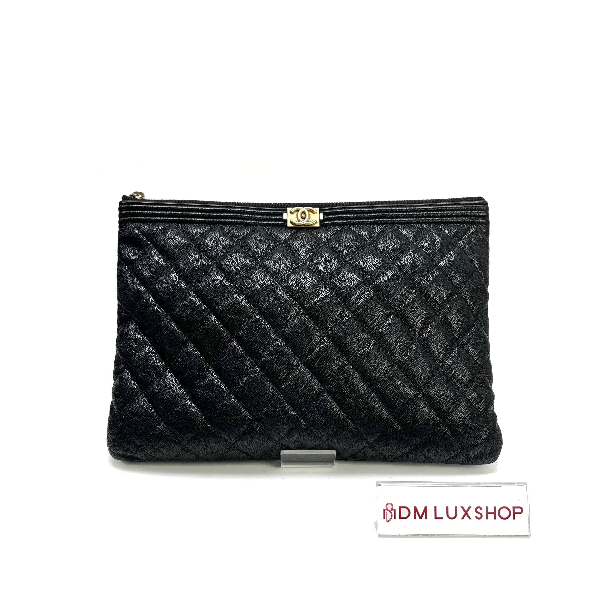 Chanel Black Caviar Boy O Case GHW (Serial 27)