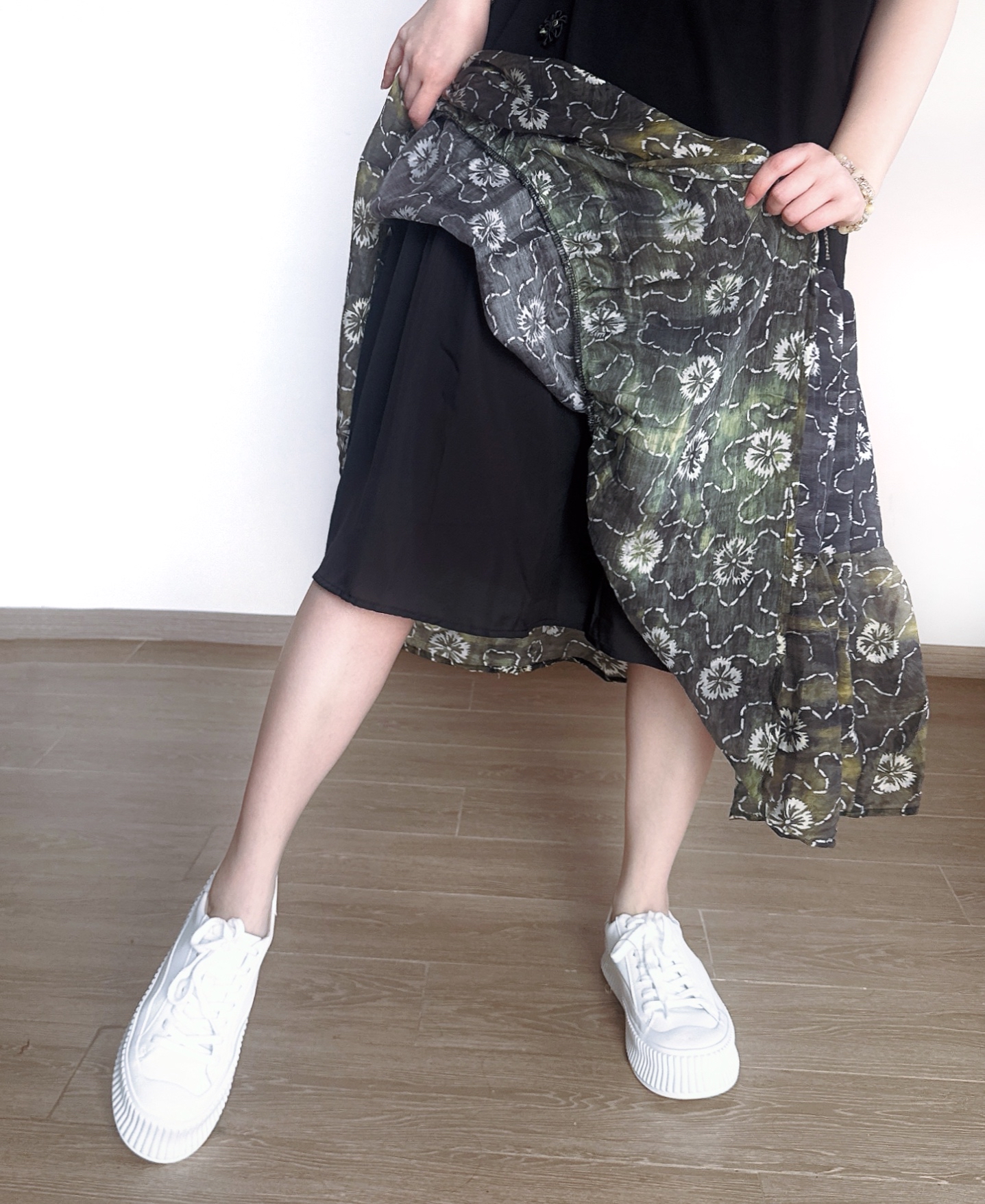 🌼初春優惠🍀 假兩件立體花網紗裙