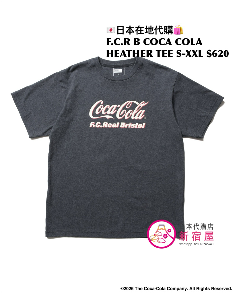 F.C.REAL BRISTOL x COCA COLA AD BANNER TEE/ MIRRO LOGO TEE/ LISTED LOGOS TEE/ HEATHER TEE 