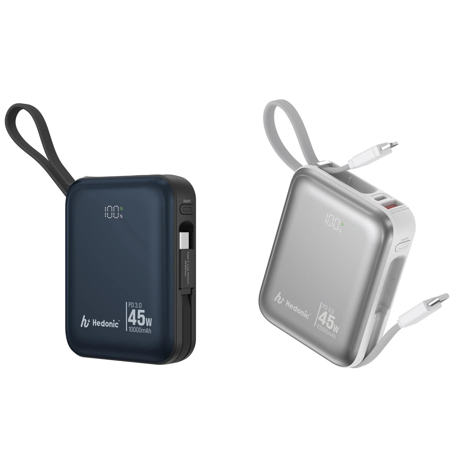 Heodnic PD 3.0 *45W* 🔋快充 10000mah流動充電池 (附嵌入式充電線)  