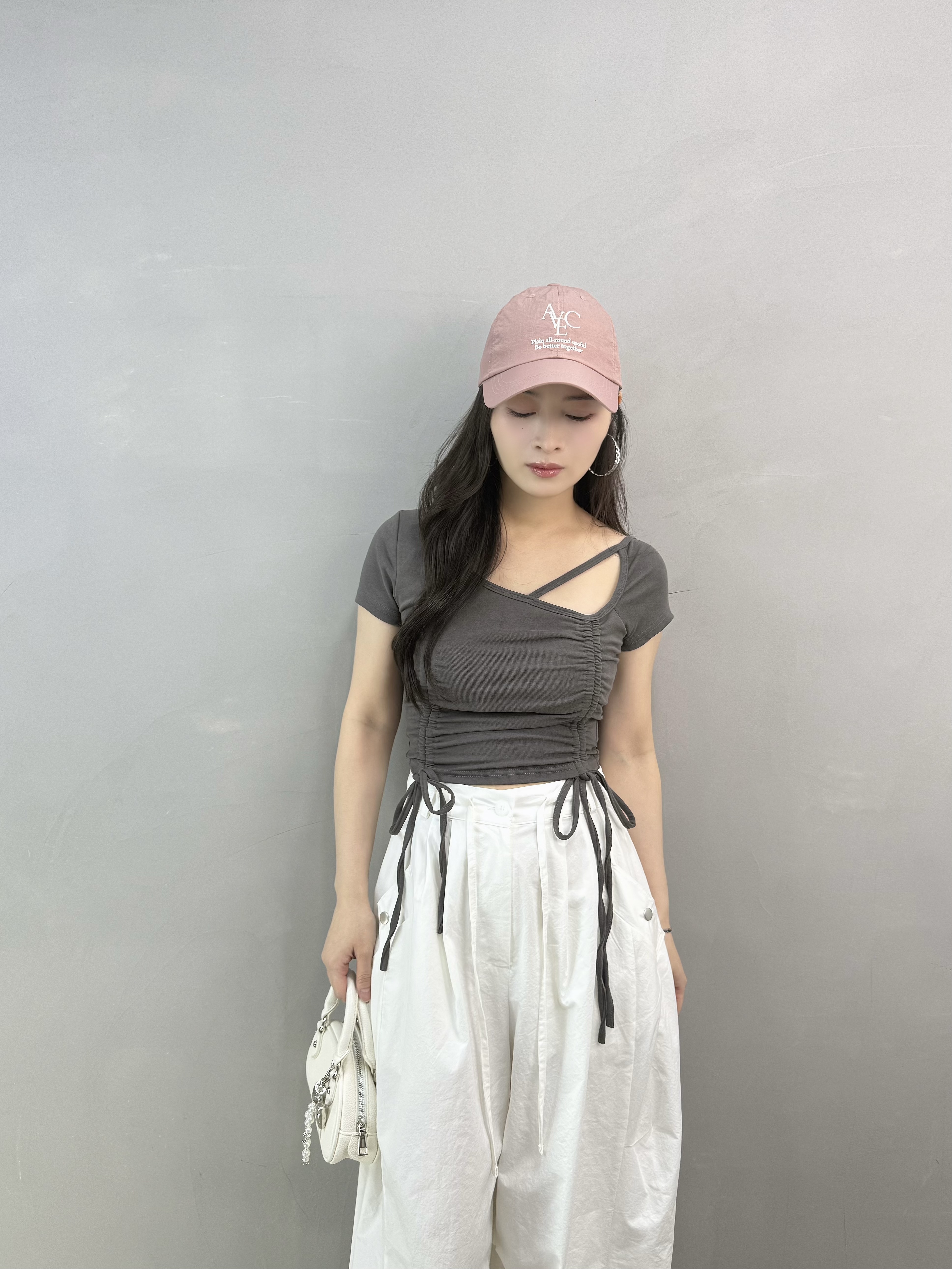 W60 設計感束繩Bra Top Tee
