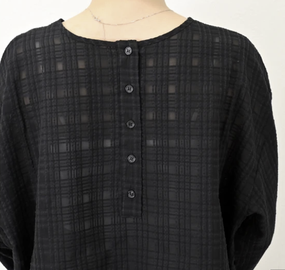 透視格紋前後兩穿上衣 - 2026 流行穿搭  長䄂襯衫 春夏時尚穿搭 柔軟舒適 優雅日常 易於配搭 日本直送   #JP-I-260034