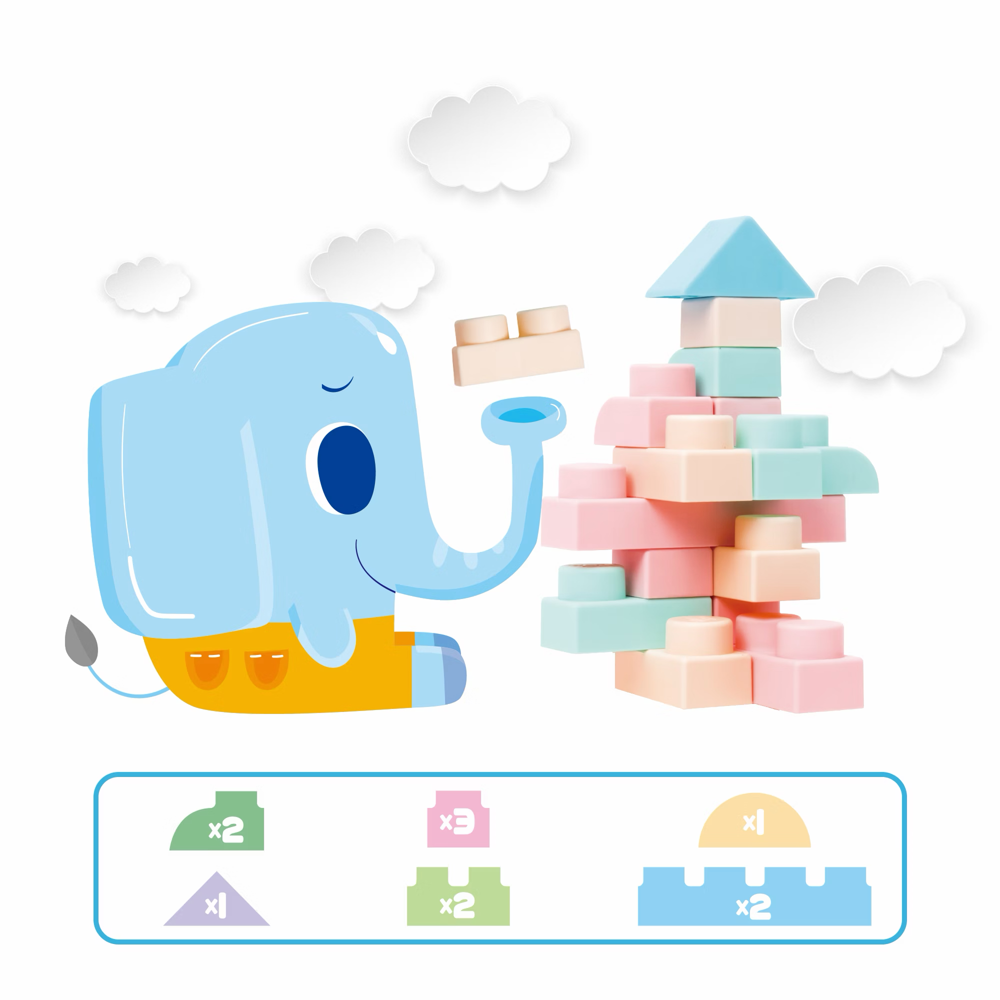 Wonder Child 馬卡龍軟積木 - 11pcs