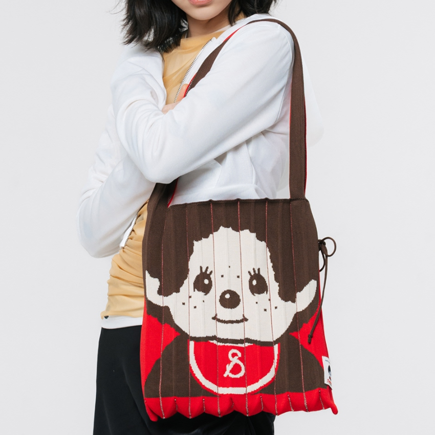 [JOSEPH AND STACEY x monchichi] Lucky Pleats Knit M Monchhichi Boy Brown