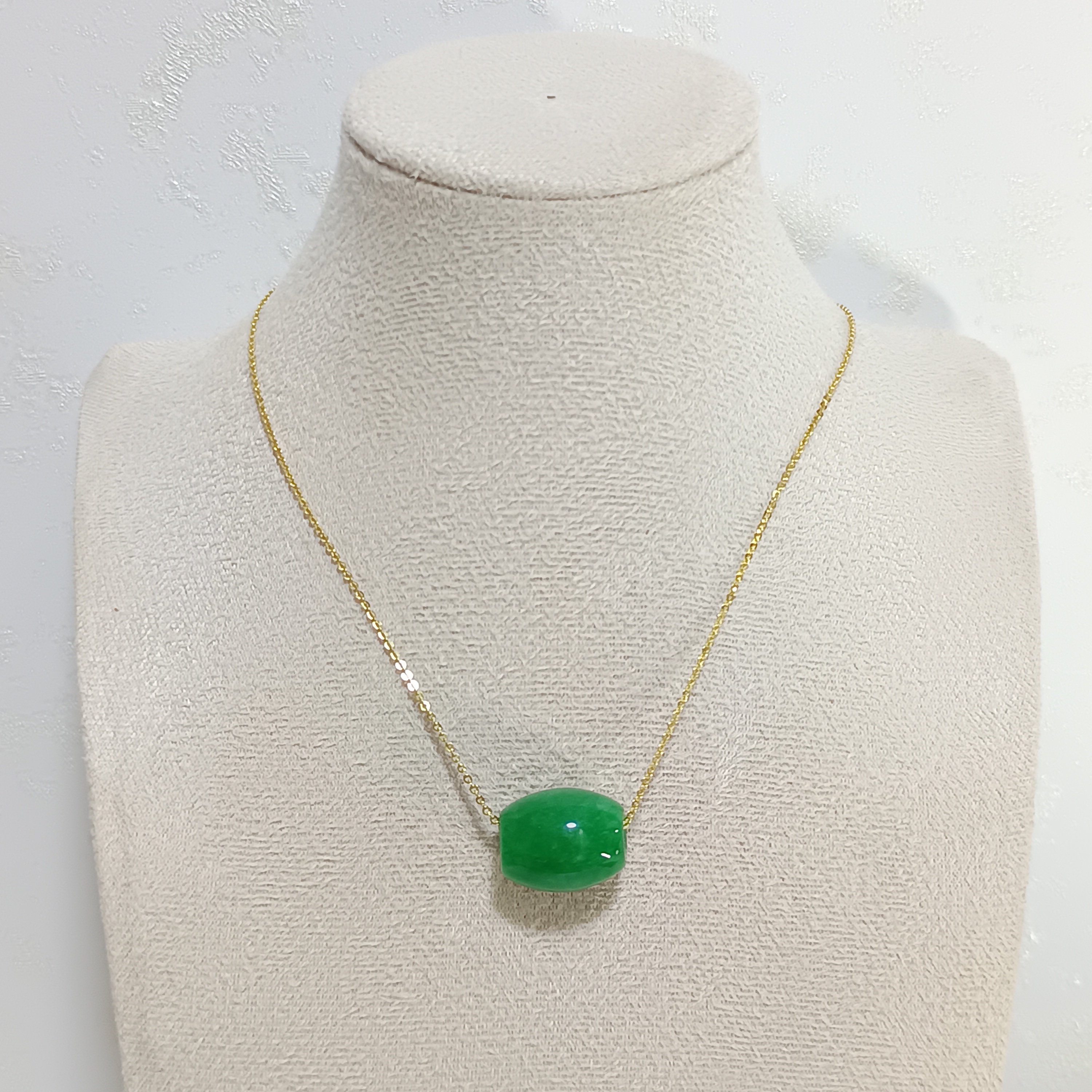 天然陽綠色馬來玉路路通+注金萬能針鍊