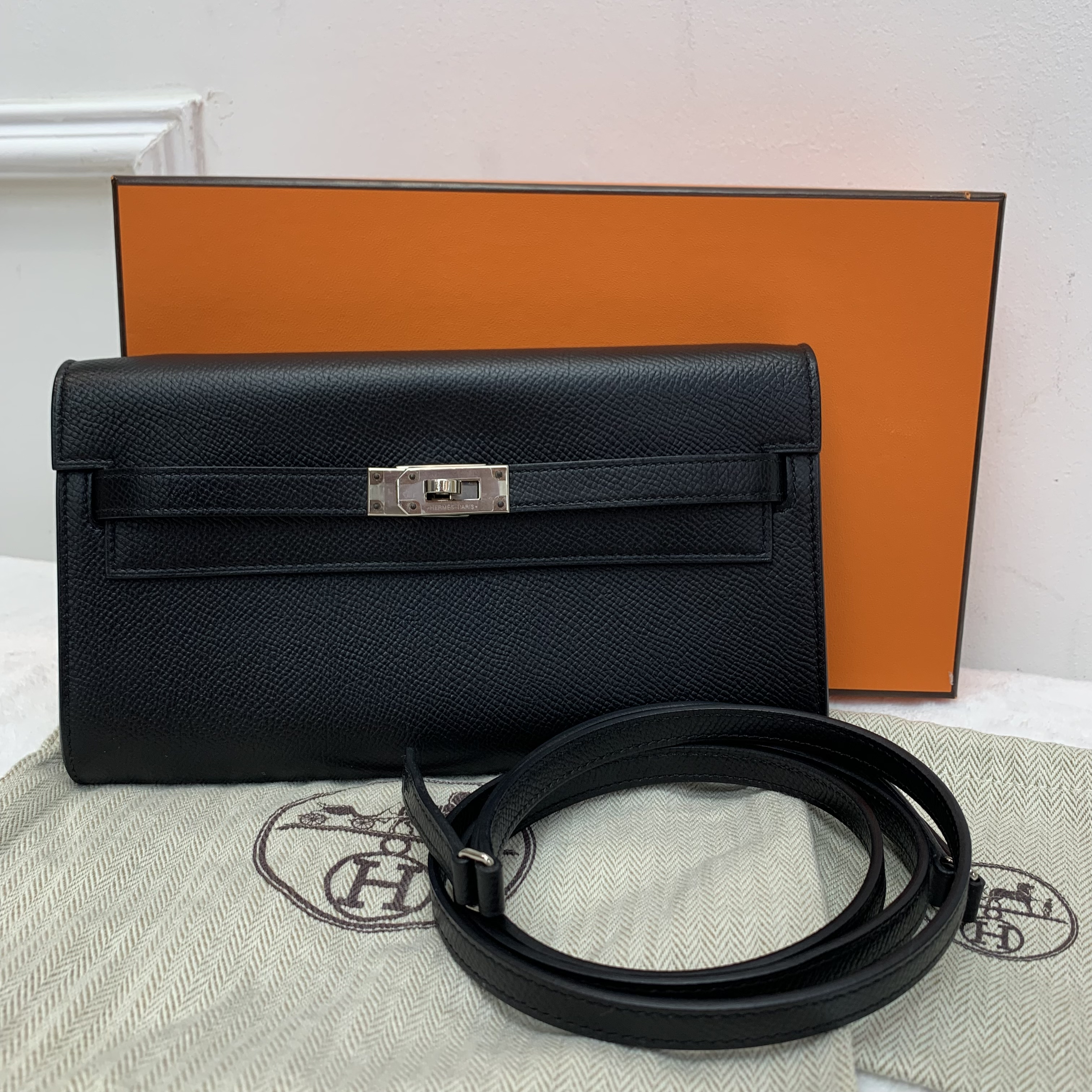 熱門配色Hermes Kelly to go 黑色銀扣 epsom皮