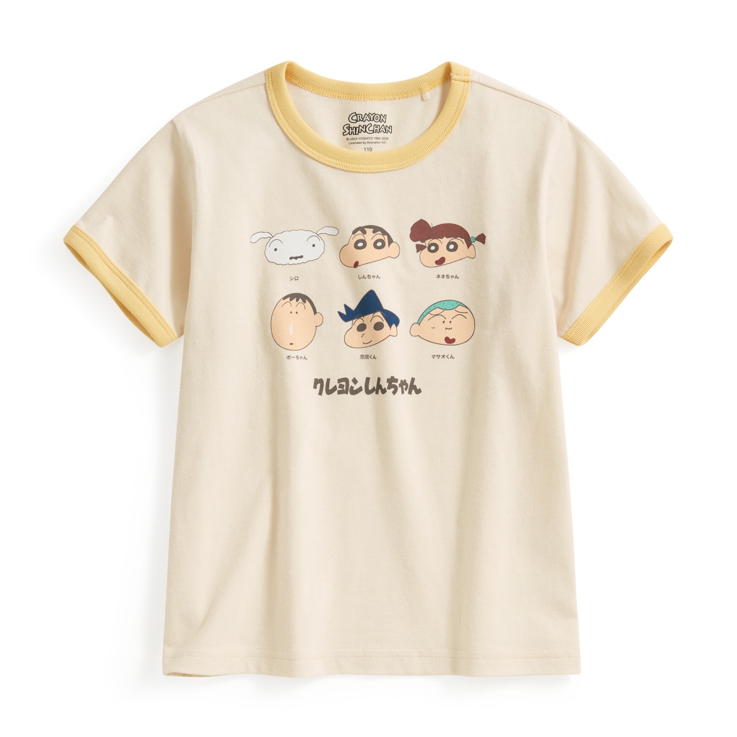💚預訂 台灣直送💚蠟筆小新人物印花配色純棉親子款羅紋短袖T恤