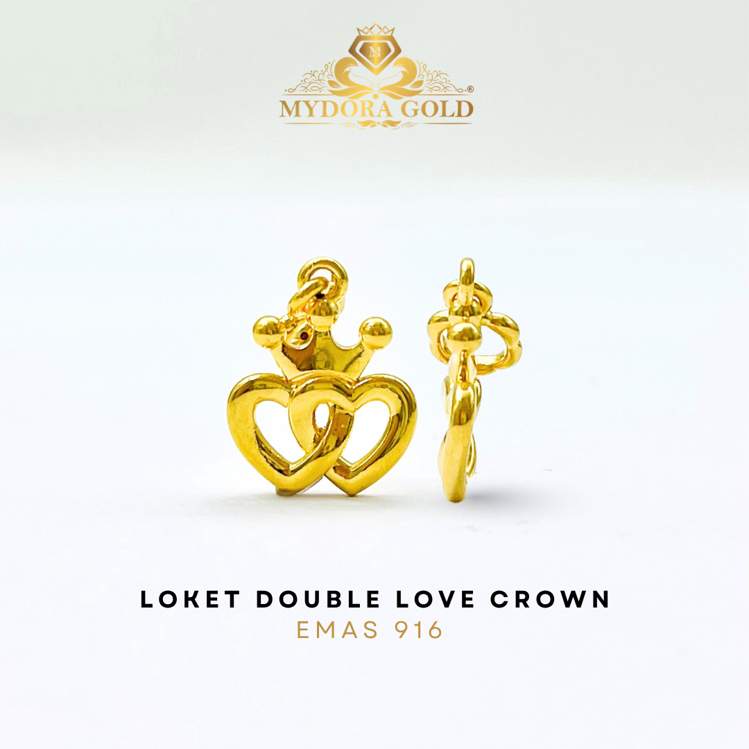 MYDORA Golden Duo Set – Rantai Leher Polo (2g+) Emas 375 + Pendant Emas 916