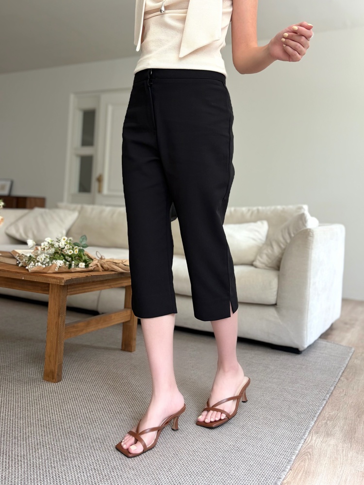 Side Slit Cropped Pants