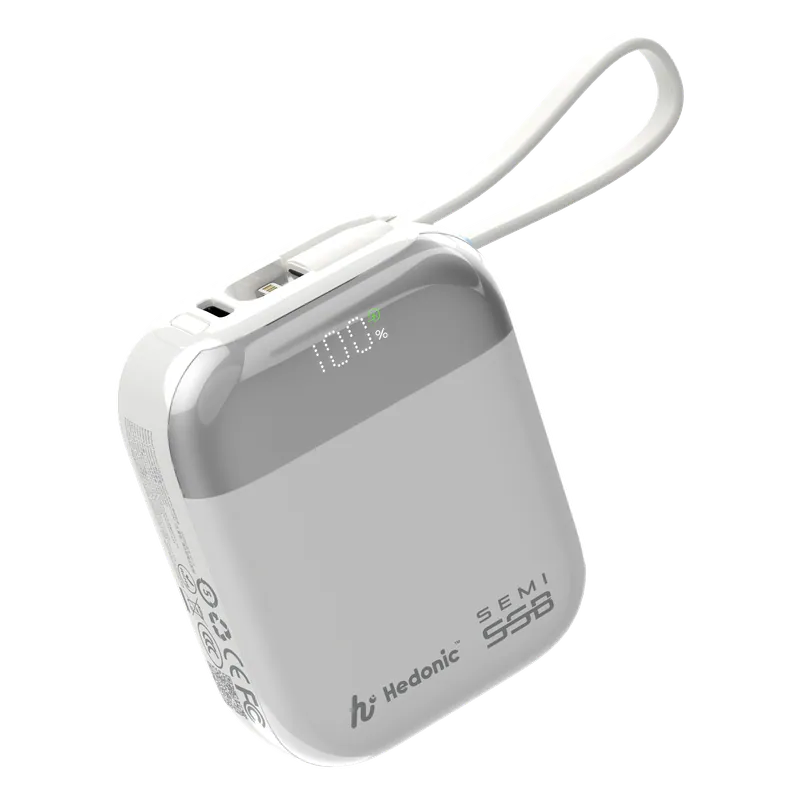 香港行貨 一年保養 CCC 認證 (二維碼) Hedonic™ Semi SSB PD 3.0 20W 內置USB-C & Lightning Cable 行動電源 (A21-B), 81088_81089_81090