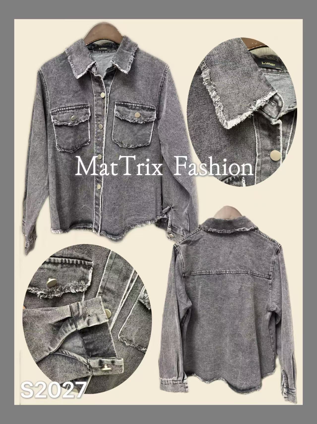 S2027 流蘇明線牛仔恤衫外套 原價$329