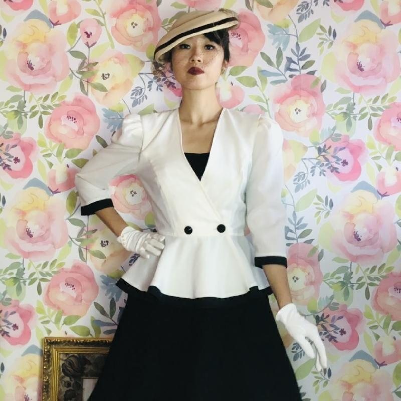 Rare! Vintage 1950s Spencer Select Toronto New Look Hat / Veiled Dior Look Straw Hat (MT1791)