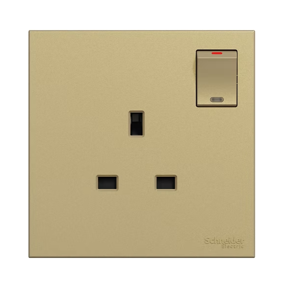施耐德 奐然AvatarOn C 沉醉金 13A單蘇有掣有燈 插座
