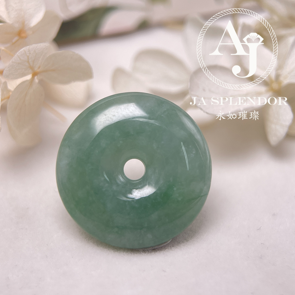 JN-188 天然翡翠A玉 冰潤甜綠平安扣