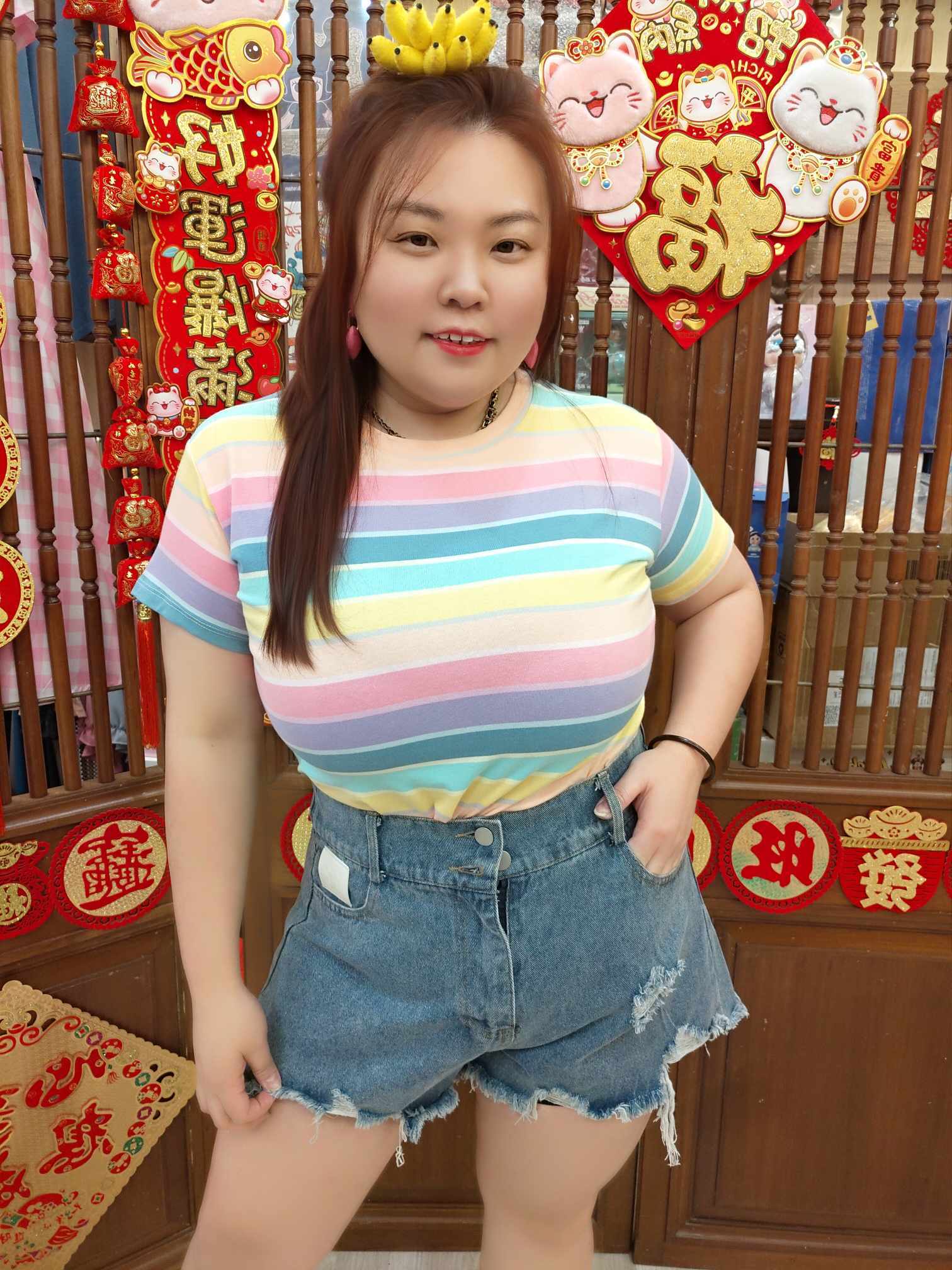 NBD17 TT596(B) 彩虹上衣（大胸围 110-140CM）