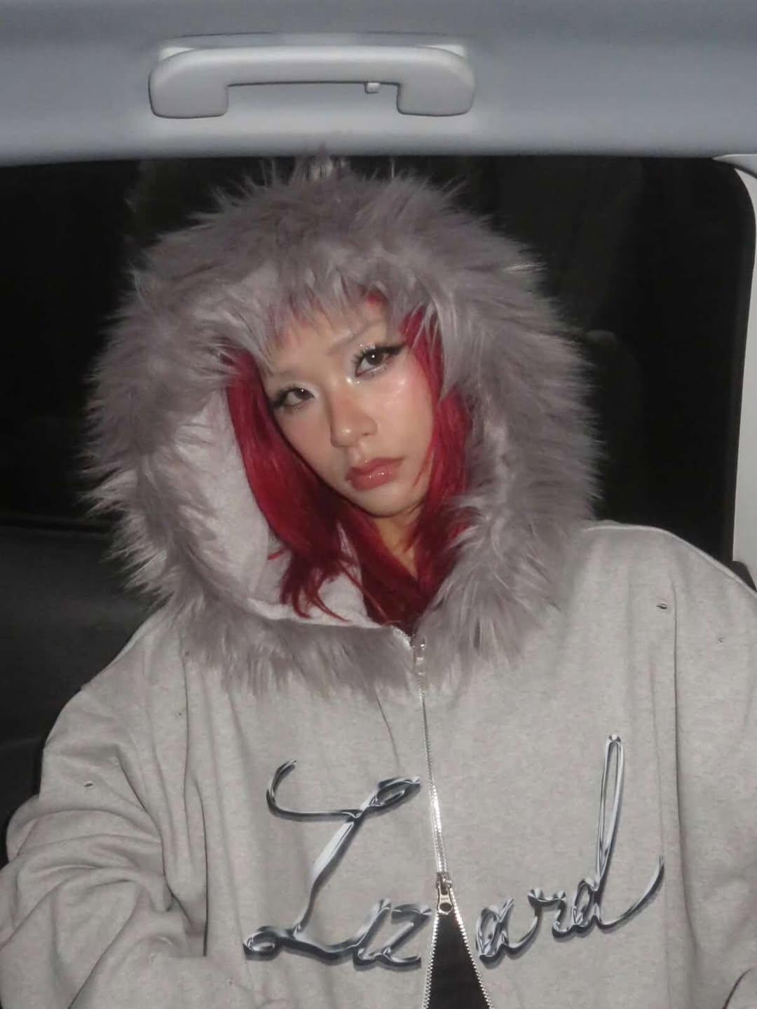 GREY FURY HOODIE ZIP 