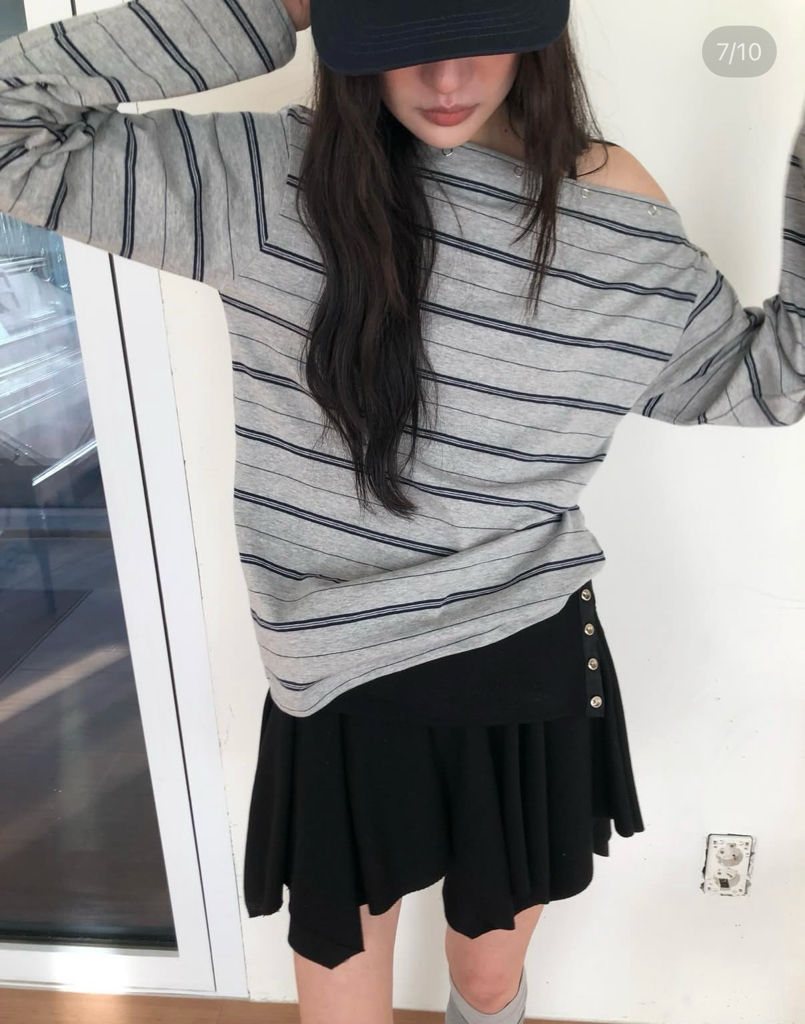 新品優惠｜Line mood Off-shoulder Top