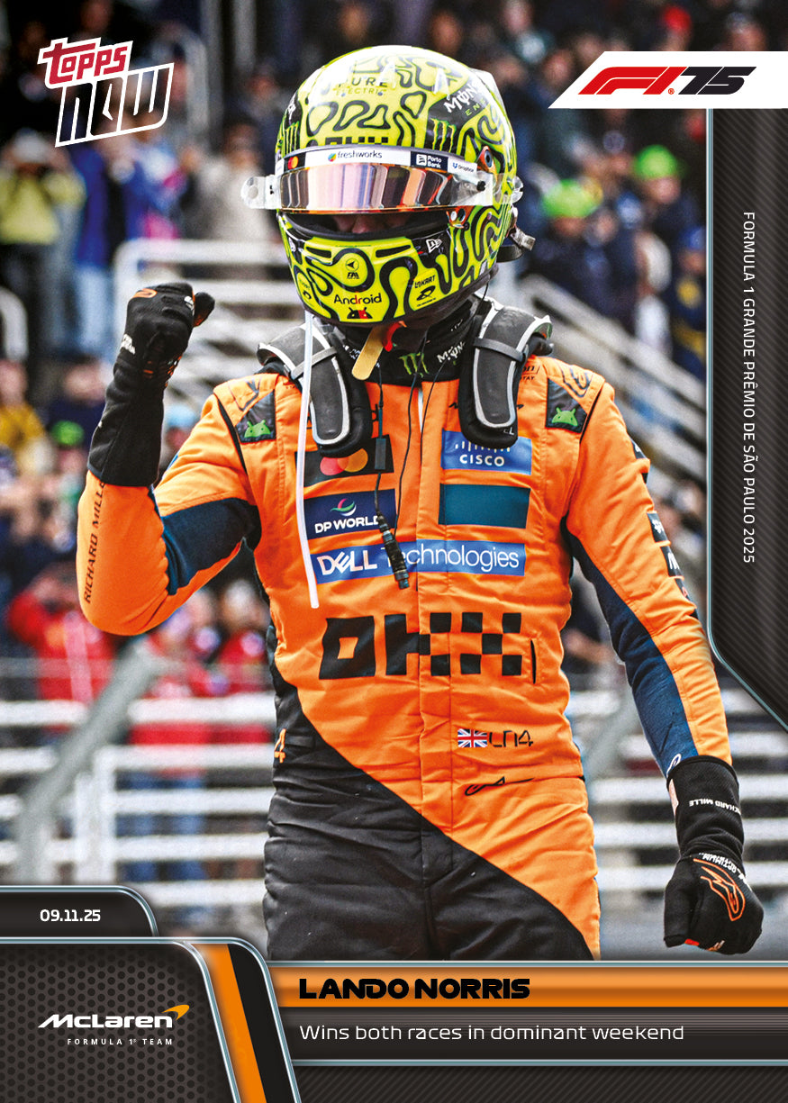 Lando Norris - 2025 F1 Topps NOW® #75 São Paulo GP 贏車卡｜PR 2,682
