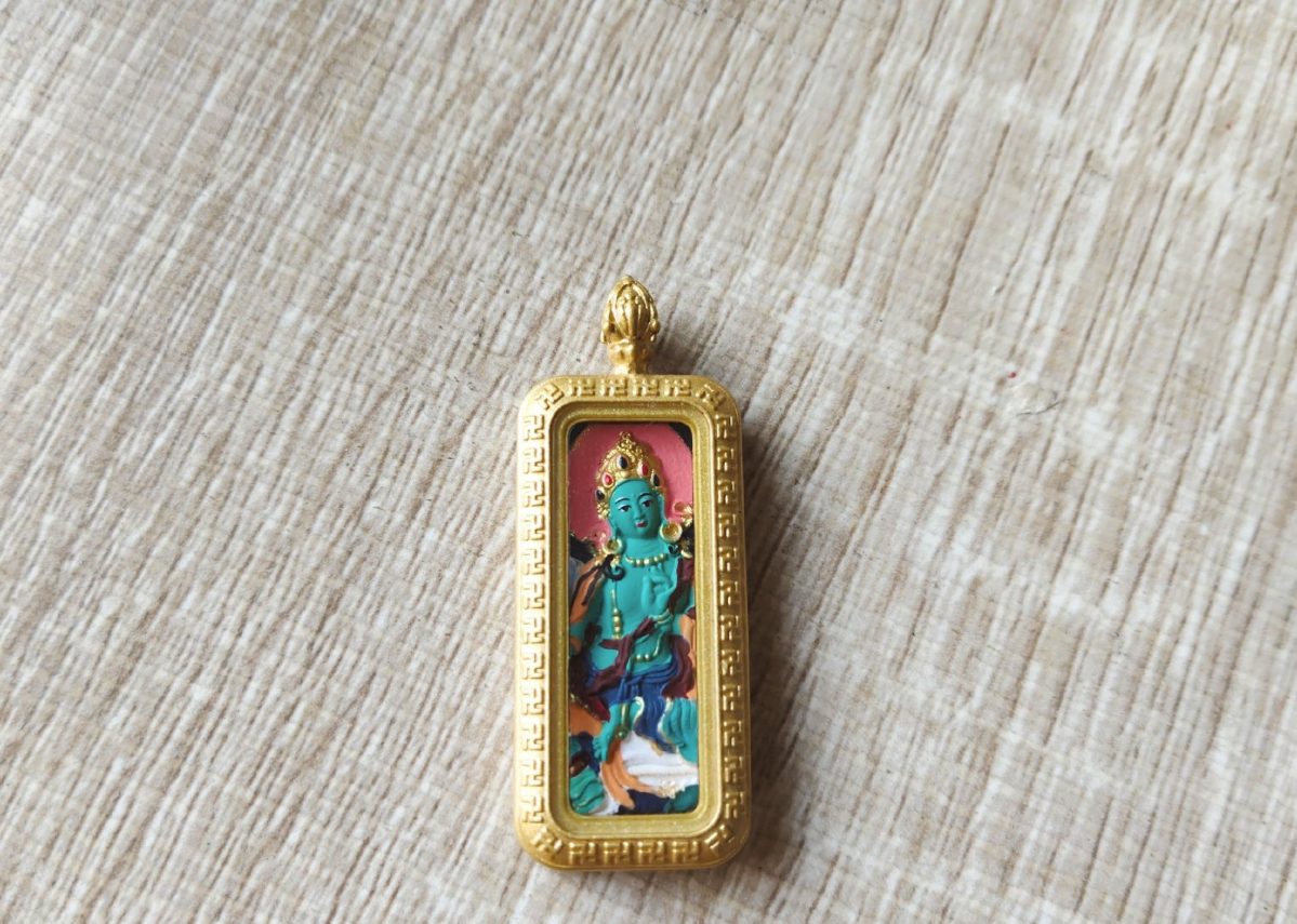 西藏扎基寺綠度母佛牌（已開光）