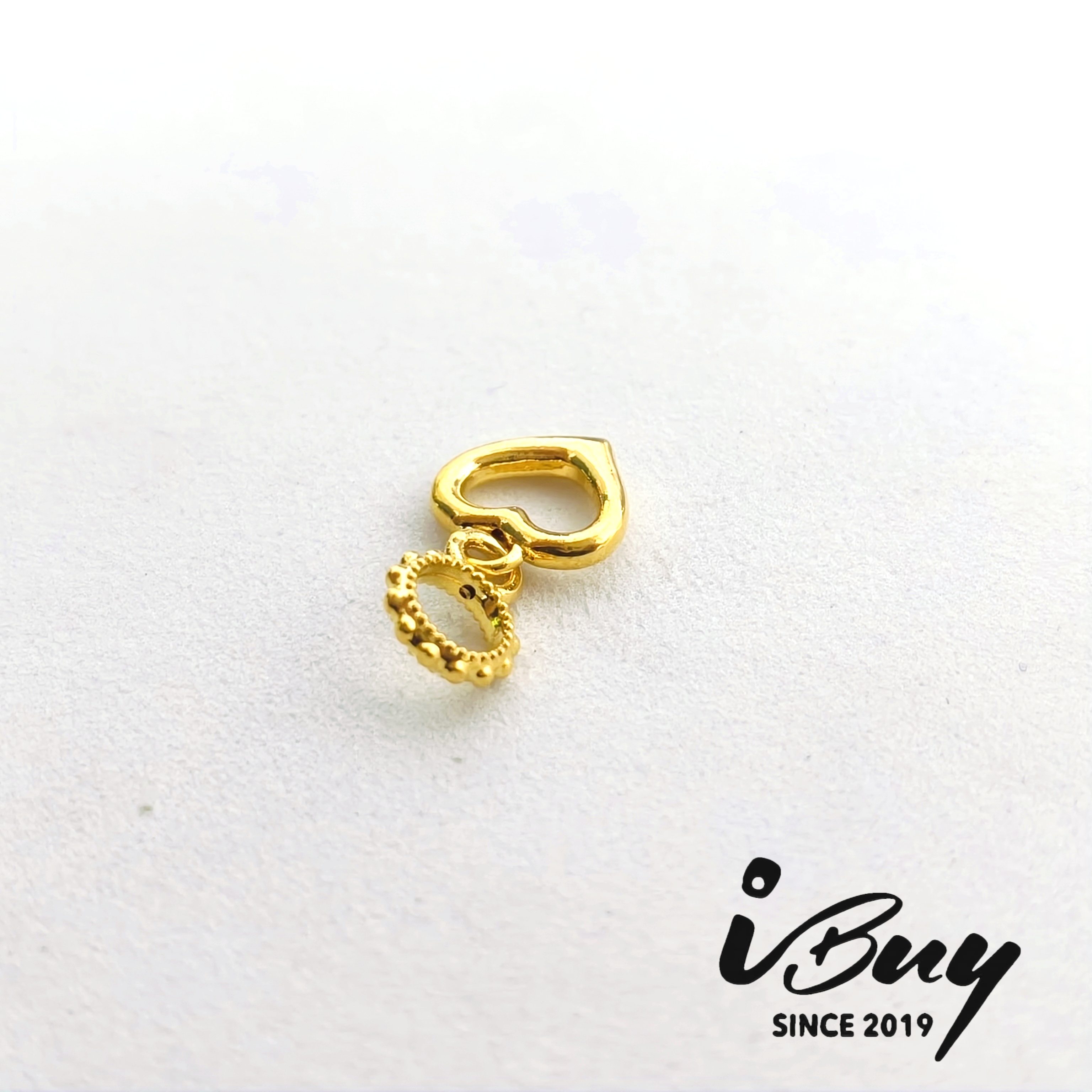 916 HARD GOLD LOVE FRAME CHARM 916 硬金 爱心框串咀