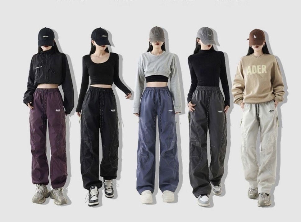 山系男女同款輕薄防水防風工裝褲