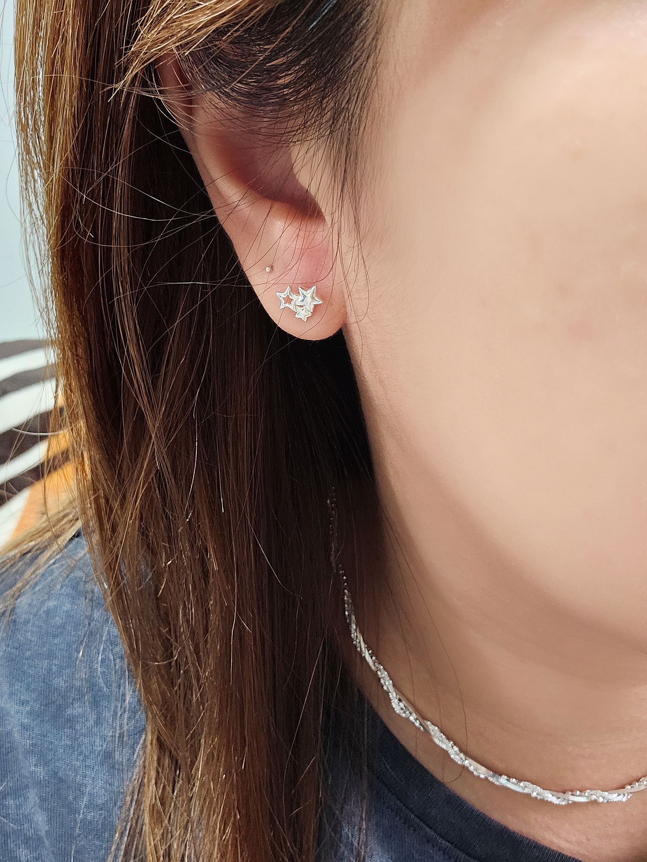 S925 - EE0340 Stars Earrings