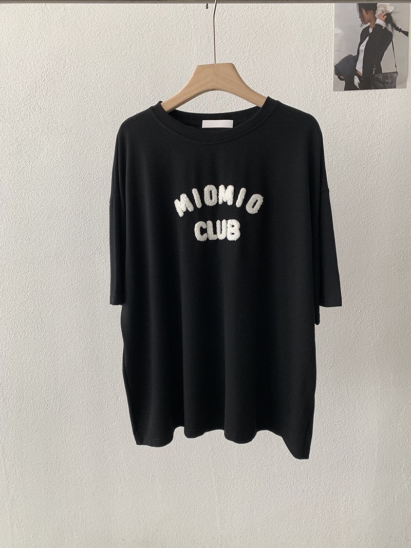 宽松大版立体字母毛巾刺绣Tee