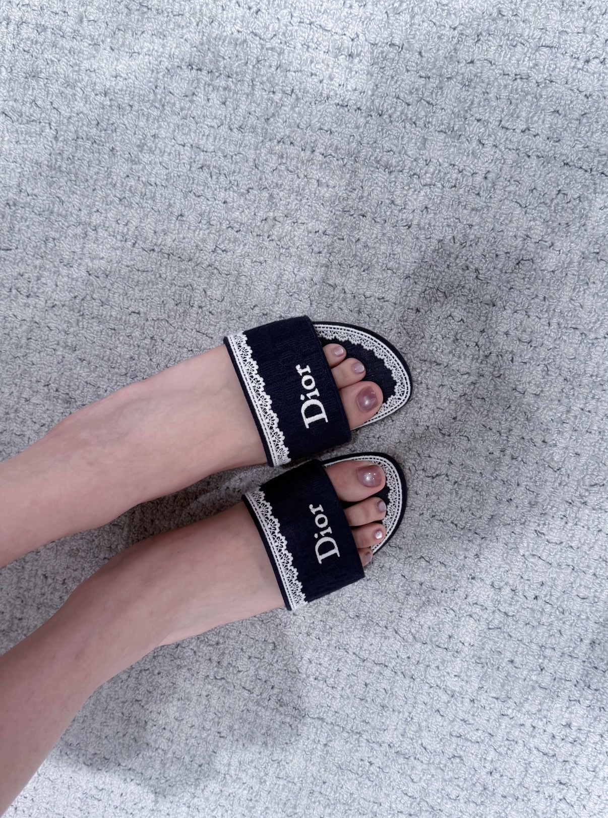 限時優惠✨訂貨🍒DIOR Dentelle Slide 黑色暗花lace ~可愛少女感up up ~  Size 36/36.5/37/37.5/38