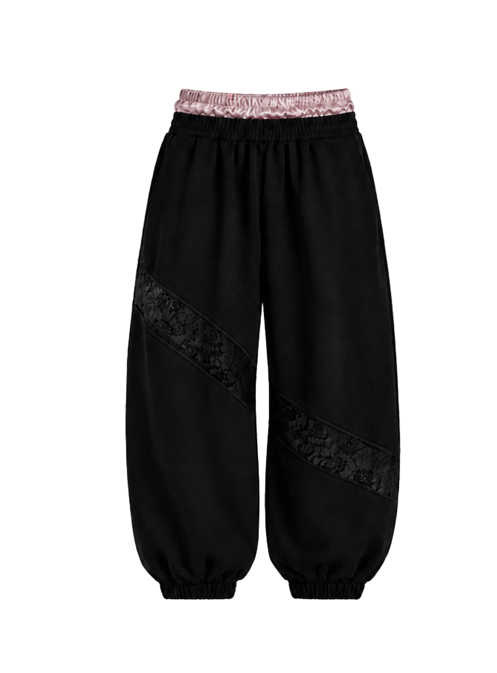 Double-Waist Lace Sweatpants