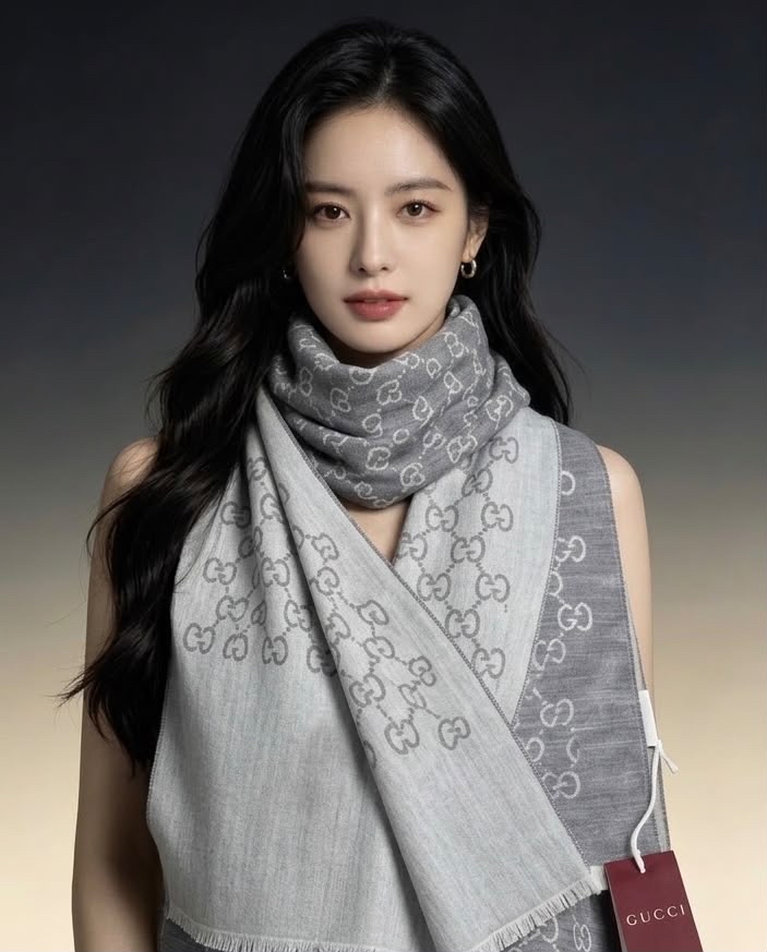 Gucci 羊毛蠶絲圍巾 (165904)