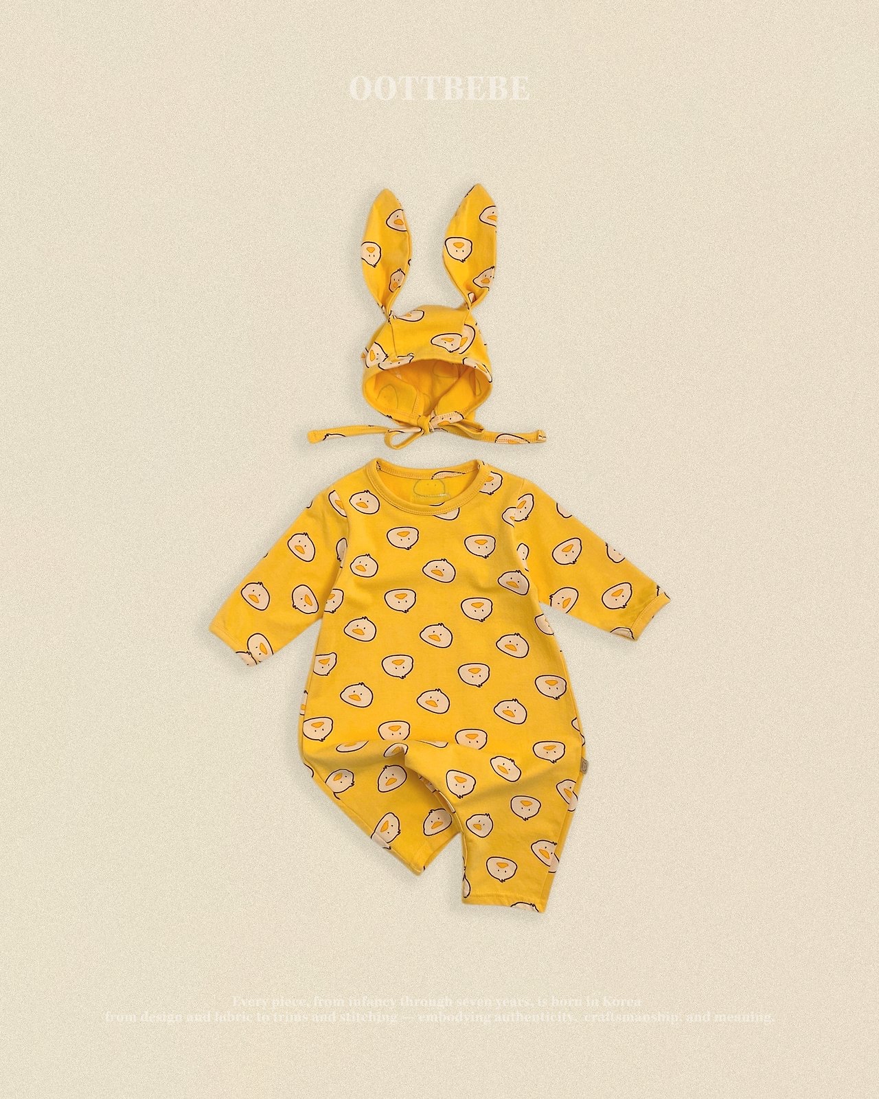 OOTT | (bebe)Little Farm Full-Body Suit & Bonnet Set