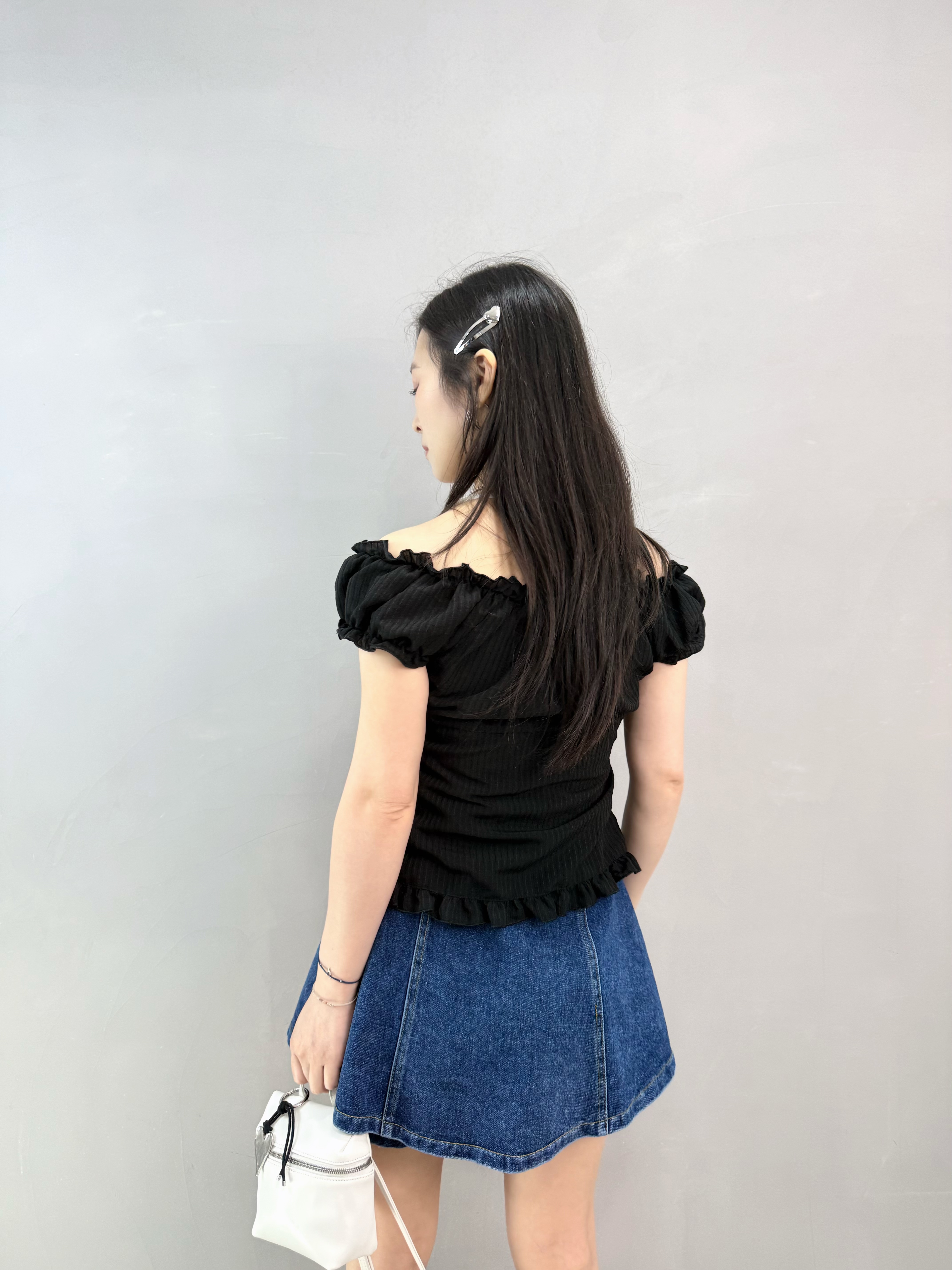 M82 兩著條子Ruffle Top