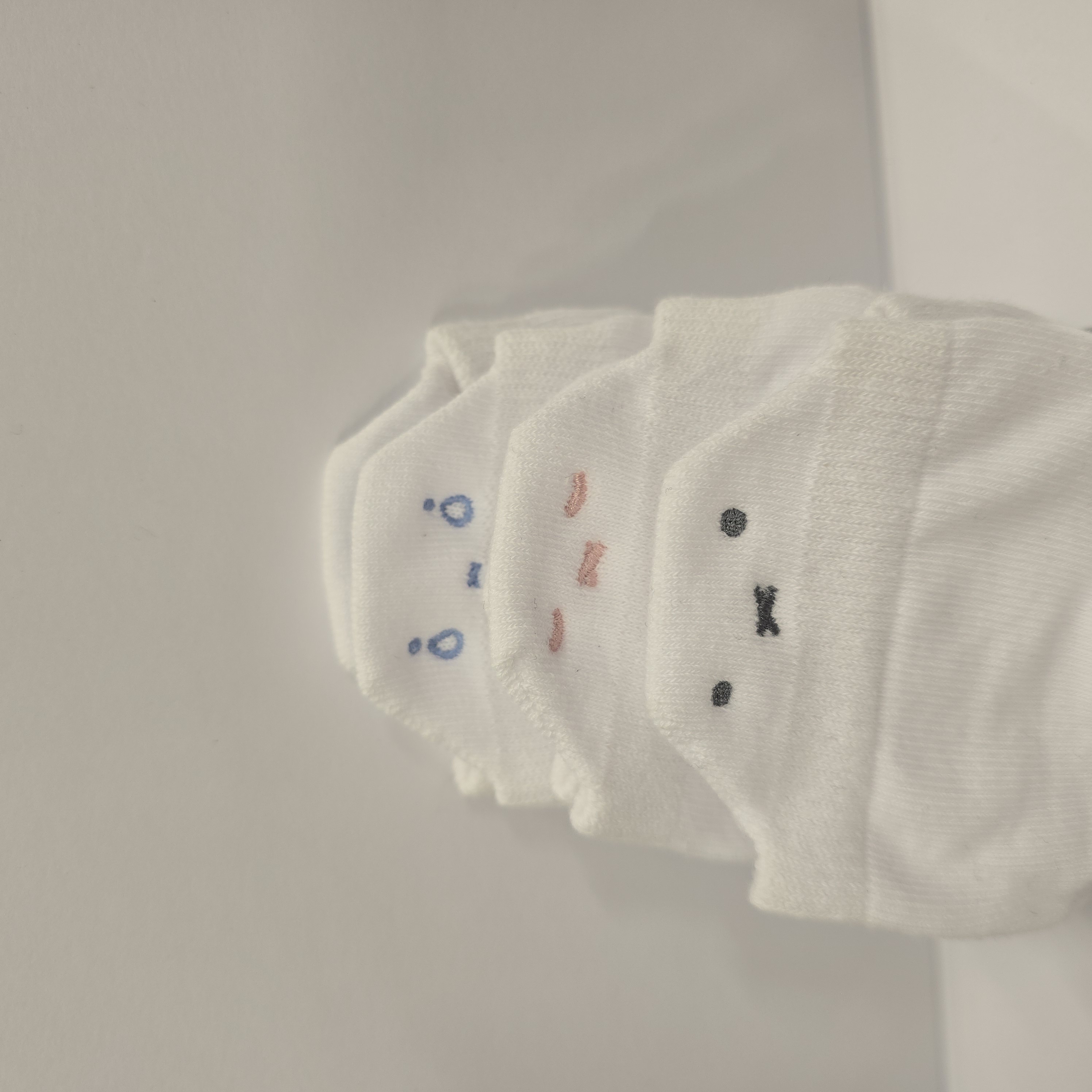 miffy 白色 face 刺繡 船襪 3對套裝 742-2016