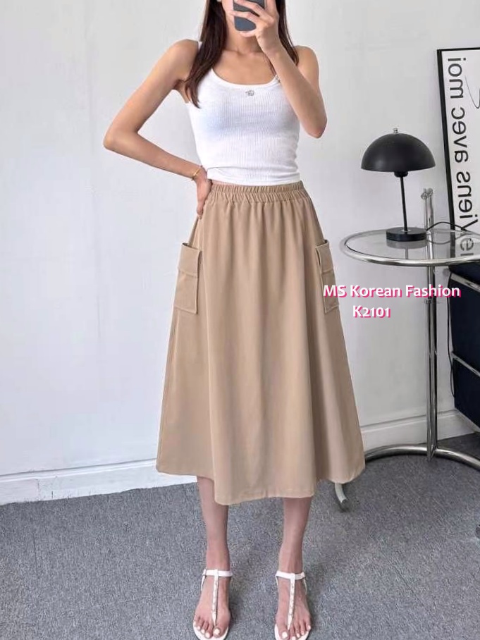 K2101 韓國🇰🇷百搭易襯雙袋半裙