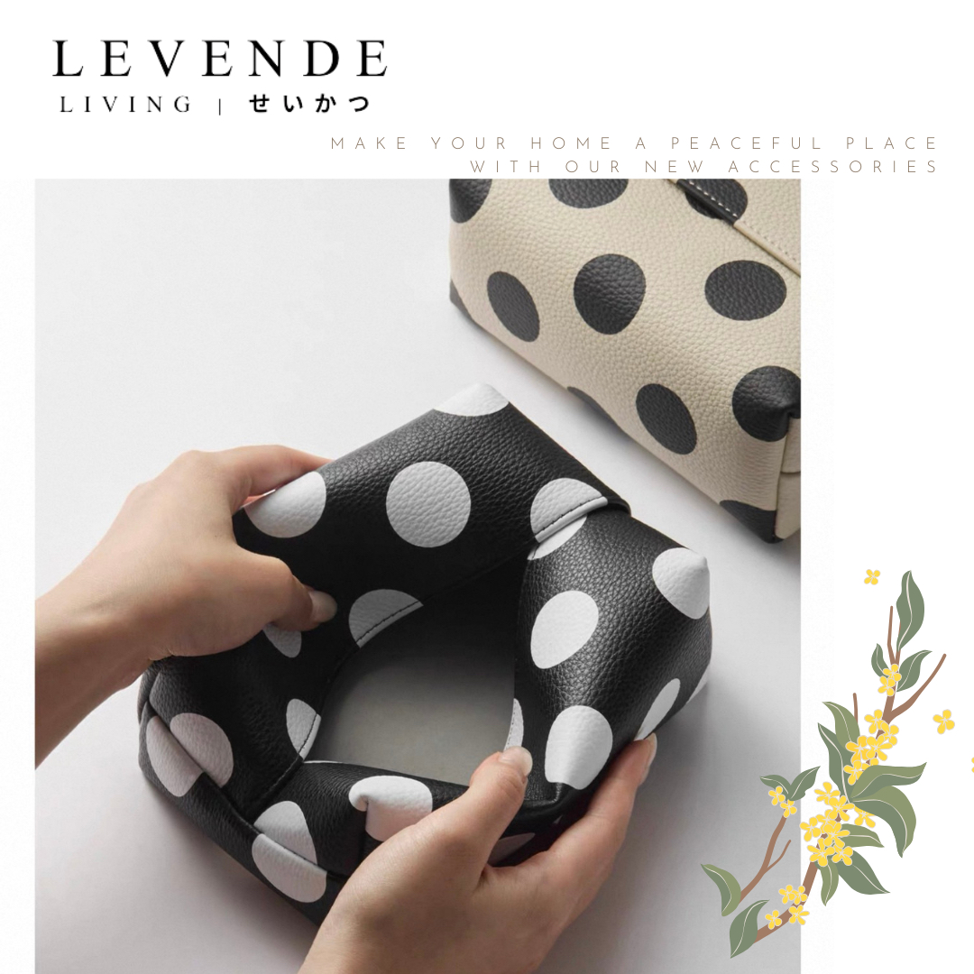 Levende 波點皮革紙巾套