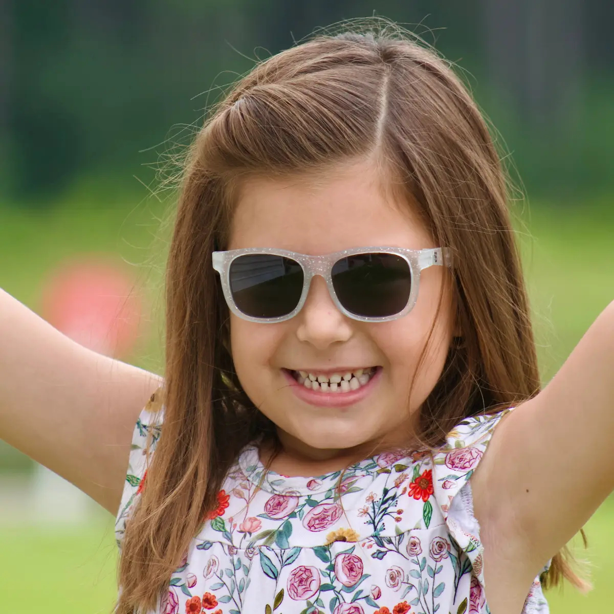 Silver Shimmer Navigator Sunglasses For Babies and Kids