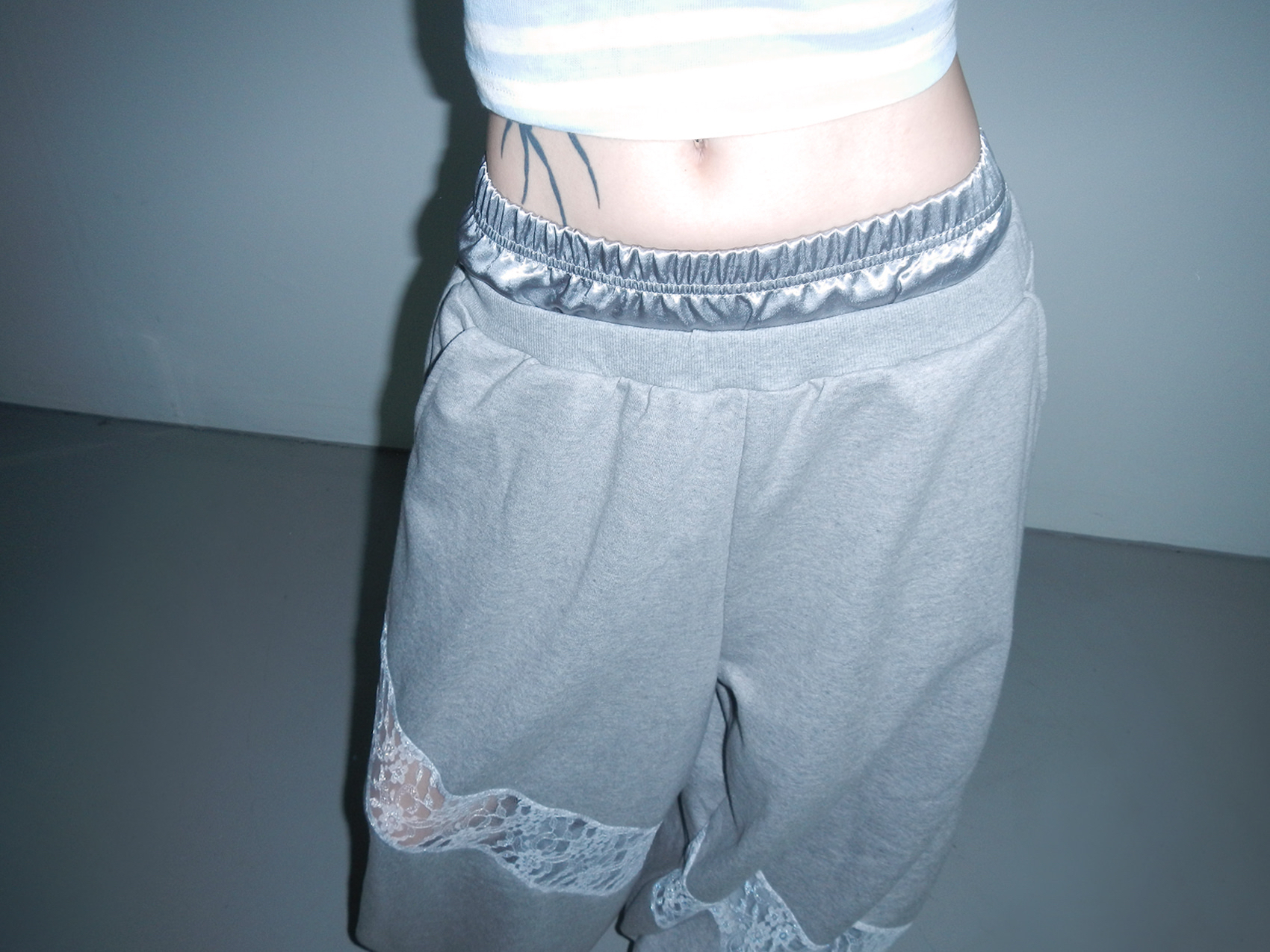 Double-Waist Lace Sweatpants