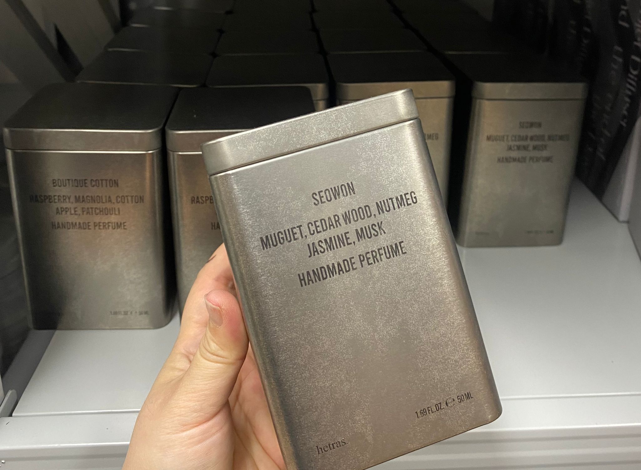 韓國製最新Hetras鐵盒手工香水50ml 