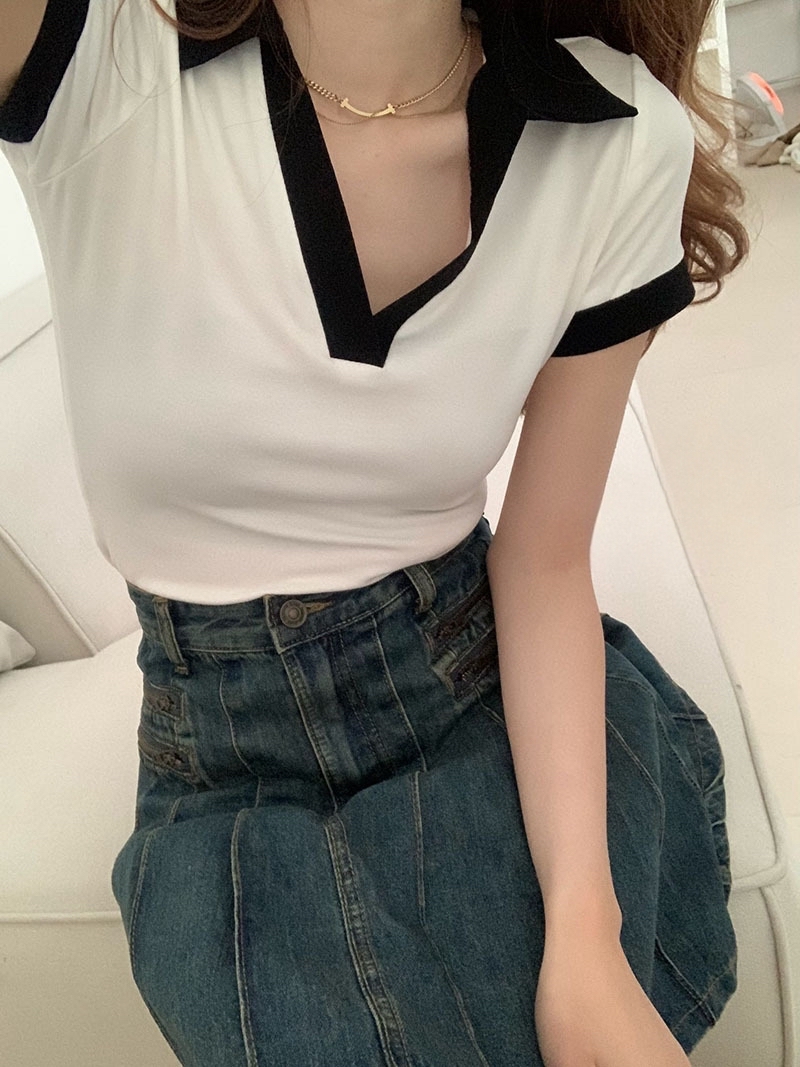 Casual Polo T-shirt 休闲翻领撞色Polo T恤 ( 3 colour )