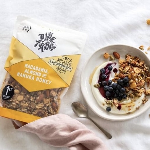 ♻️紐西蘭 低糖蜂蜜夏威夷果仁杏仁穀物片 New Zealand Blue Frog Keto Macadamia Almond Manuka Honey Granola 