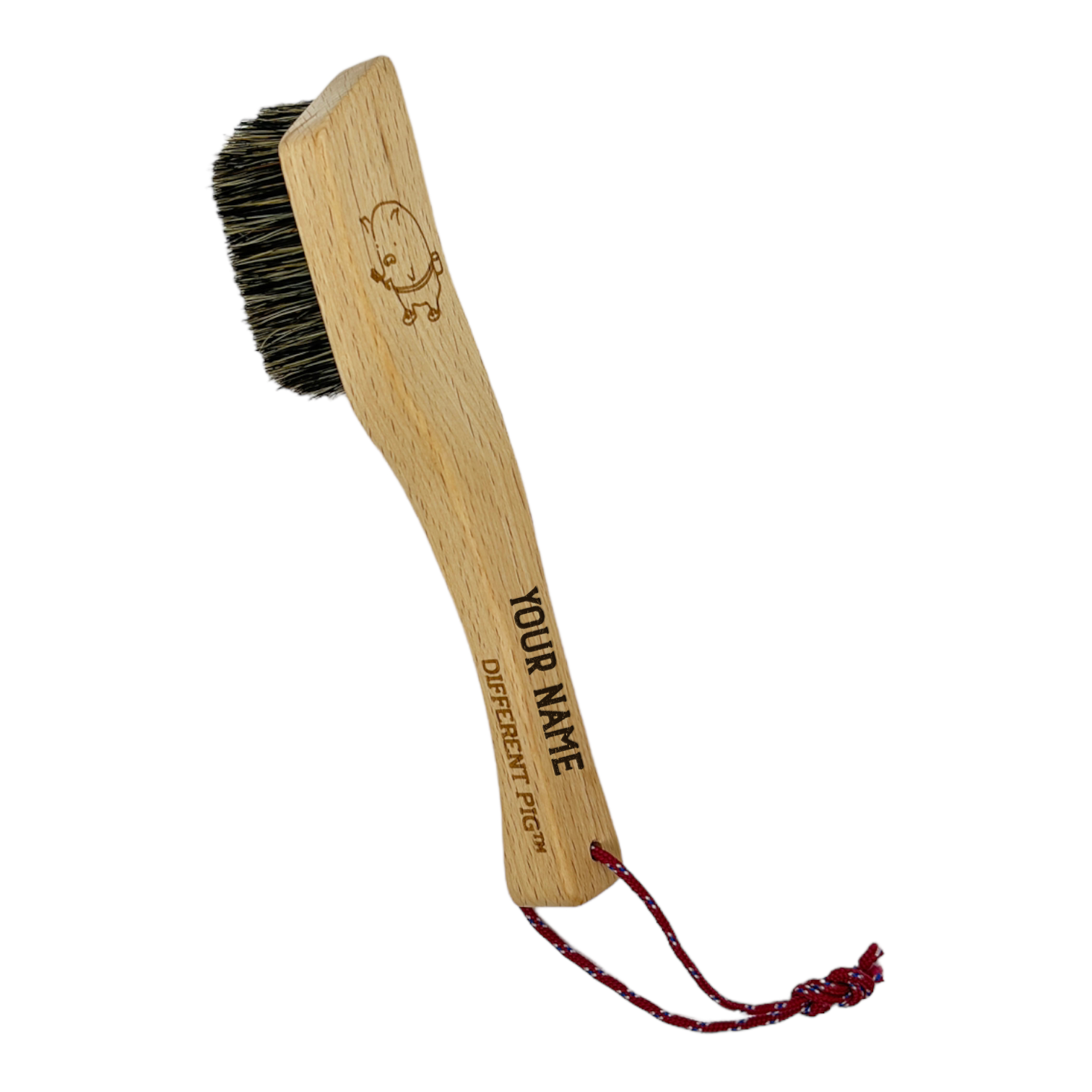 【來字刻名】𝗗𝗜𝗙𝗙𝗘𝗥𝗘𝗡𝗧 𝗣𝗜𝗚™ OG brush with name carving 刻名大豬掃連掛繩