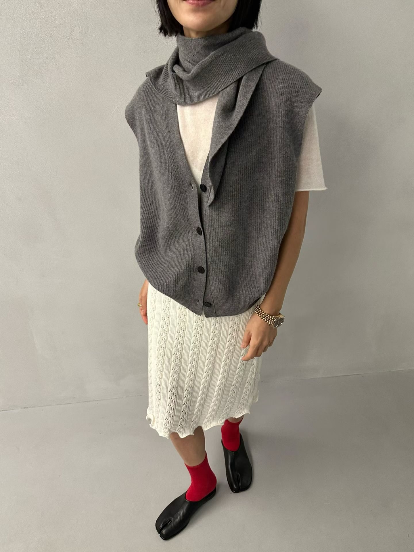 (2026FW) MAISONSTAFF - VEST  WITH SCARF